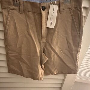 Janie and Jack Men's Beige Flat Front Shorts